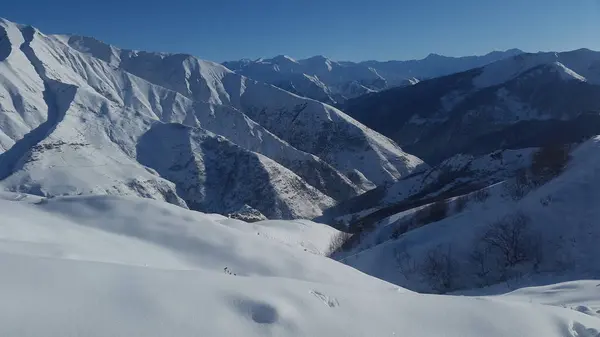 Het Perfecte Winter Landschap Van Het Berggebied — Stockfoto