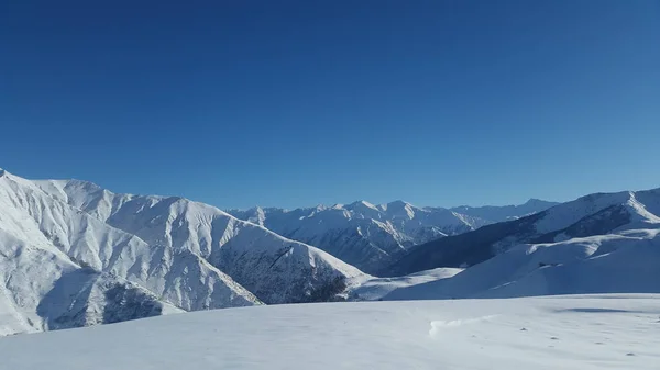 Inverno Montagna Con Una Giornata Sole — Foto Stock