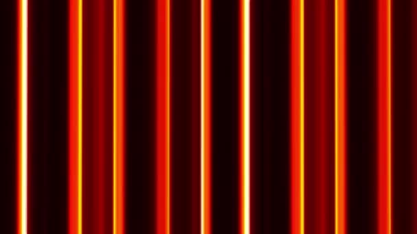 Líneas verticales rojas y amarillas en movimiento sobre fondo negro — Vídeo de stock