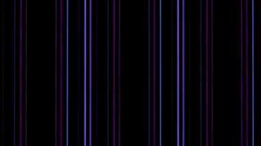 Mor neon çizgiler hareket ile yanıp söner. İlmekledi animasyon. Çizgili arka plan.