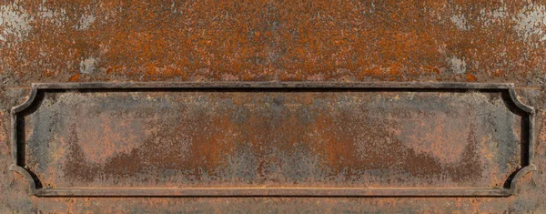Alter Metallrahmen Auf Erodierter Oberfläche Mit Starkem Rost — Stockfoto