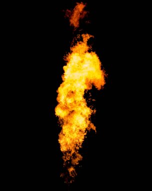 İzole yangın ayağı. Gaz yakıcı alev dil gider.