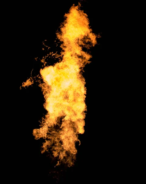 Lengua de fuego aislada va desde el quemador de gas. Textura de llama . — Foto de Stock