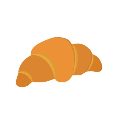 Fırın ürünleri. Beyaz arkaplanda basit bir kruvasan