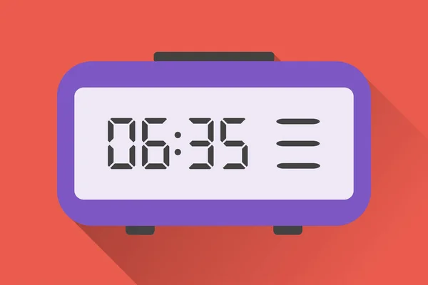 Digital watches. Icon of electronic alarm clock with shadow — ストックベクタ