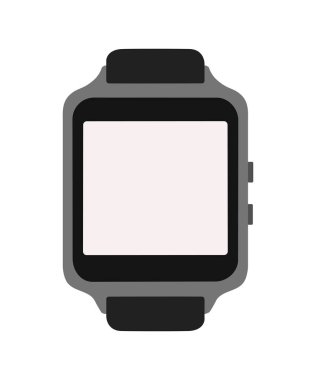 Beyaz arkaplanda boş ekranı olan akıllı saat