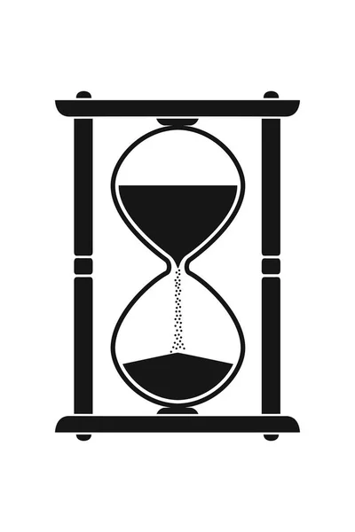 時計だ白地に隔離された砂時計のシルエット — ストックベクタ