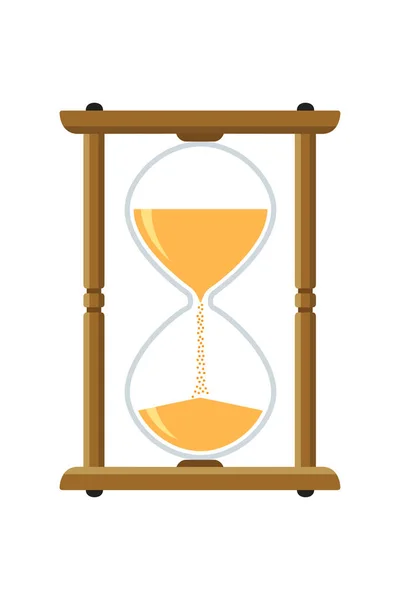 Reloj. Reloj de arena en estilo de dibujos animados aislado sobre fondo blanco — Vector de stock