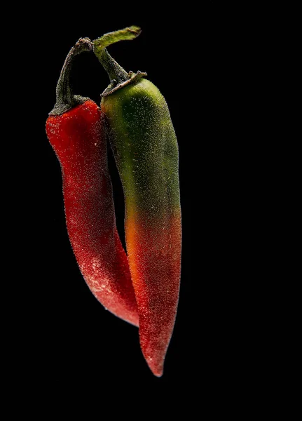 Πικρό Πιπέρι Φυσαλίδες Αέρα Λαχανικά Αφηρημένο Φόντο Πικάντικο Φαγητό Καυτερή — Φωτογραφία Αρχείου