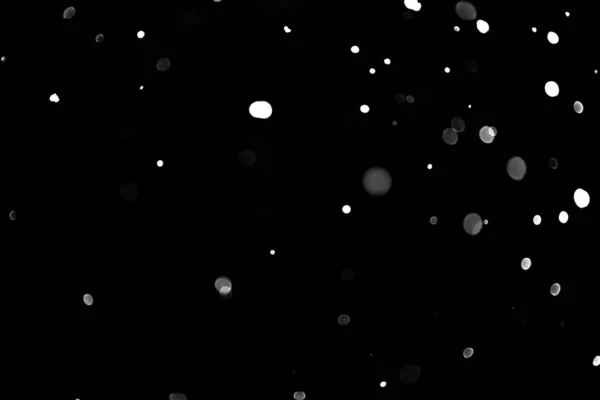Textura Queda Neve Bokeh Neve Volumétrica Fundo Preto — Fotografia de Stock