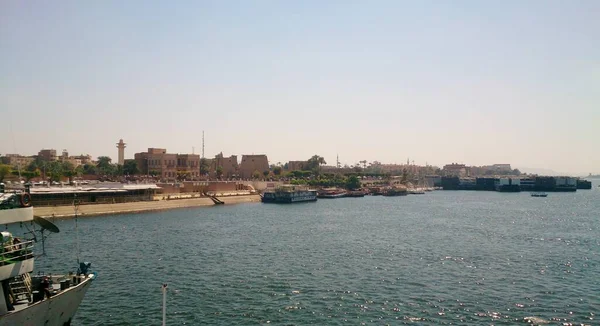 Nilküste Luxor Ägypten Hintergrund Ist Ein Teil Der Antiken Und — Stockfoto