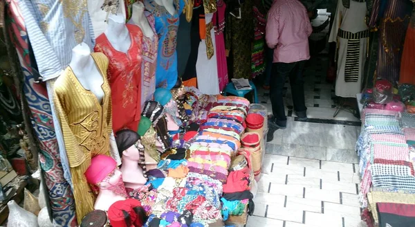 Colorful Typical Egyptian Clothing Sale Street Luxor — Stock Photo, Image