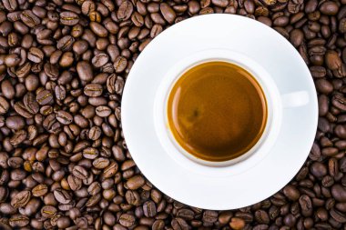 Espresso kahve fincanı Üstten Görünüm.