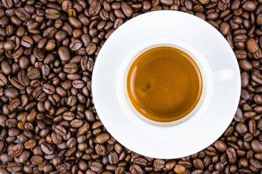 Espresso kahve fincanı Üstten Görünüm.