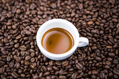 Espresso kahve fincanı Üstten Görünüm.