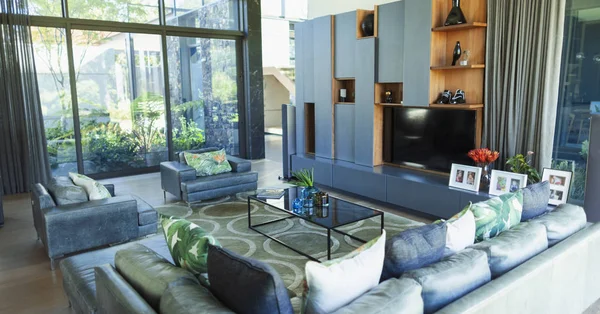Moderne Luxe Huis Showcase Interieur Woonkamer — Stockfoto