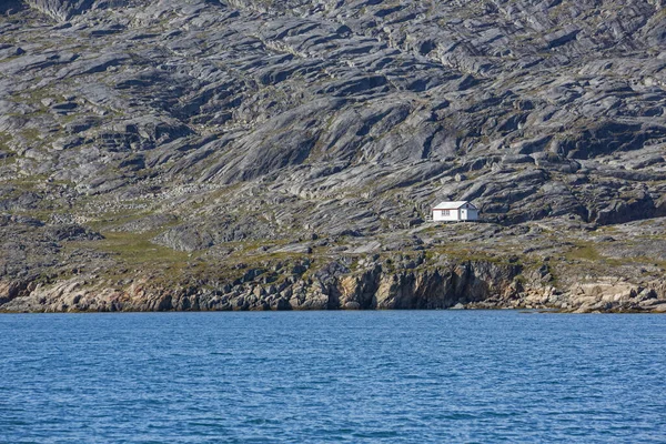 House Sunny Rugged Remote Coastline Disko Bay West Greenland — Stock Photo, Image