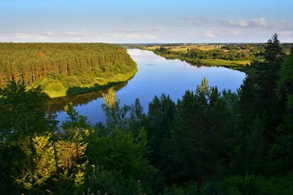 Piękny krajobraz Nemunas river pętli na Litwie — Zdjęcie stockowe