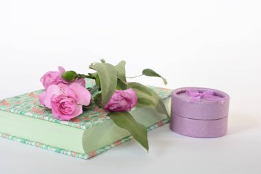 Provence stili pastel renkler defter günlüğü, çiçekler ve bo hediye
