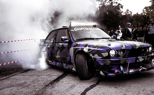 Moldova 25.09.2019. Sport modern Stance Car racing car drifting — Stock Photo, Image