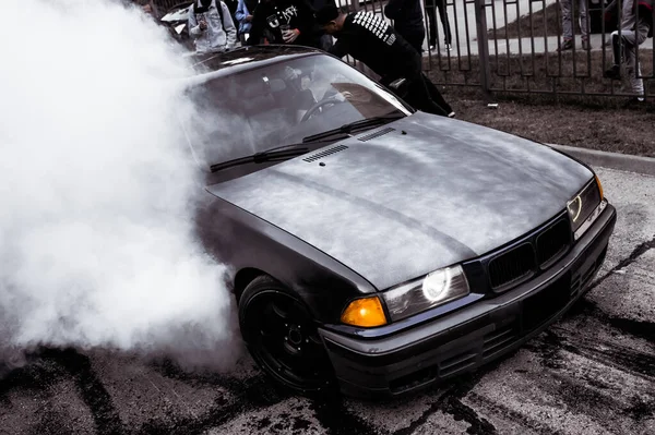 Mołdawia 25.09.2019. Sport nowoczesny Stance Car wyścigowy samochód drifting — Zdjęcie stockowe