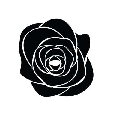 siyah gül silüeti