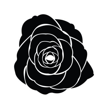 siyah gül silüeti
