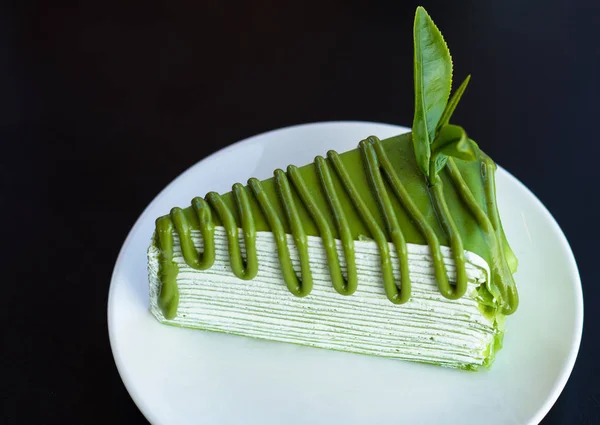 Мача зеленого чаю губки торт — стокове фото