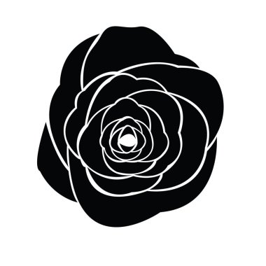siyah gül silüeti