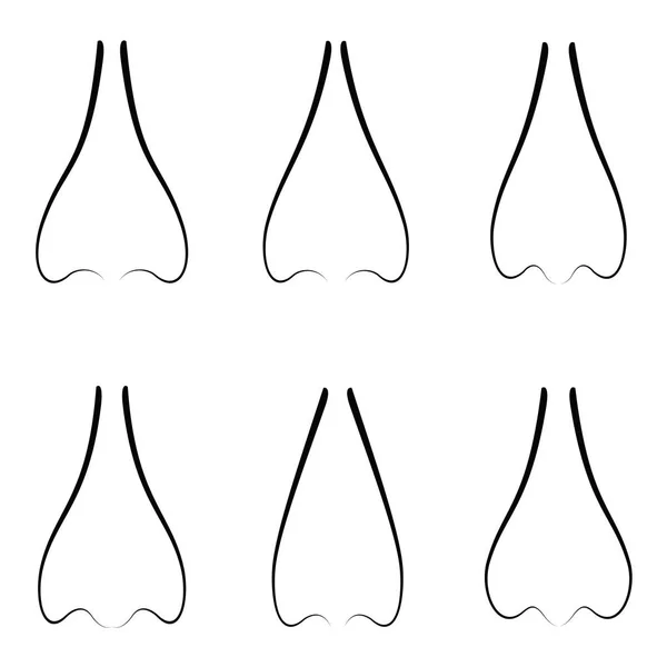 El conjunto de iconos de nariz — Archivo Imágenes Vectoriales