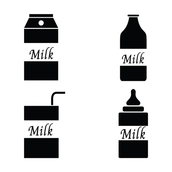 Ensemble icône emballage lait — Image vectorielle