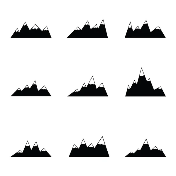 De berg icons set. — Stockvector