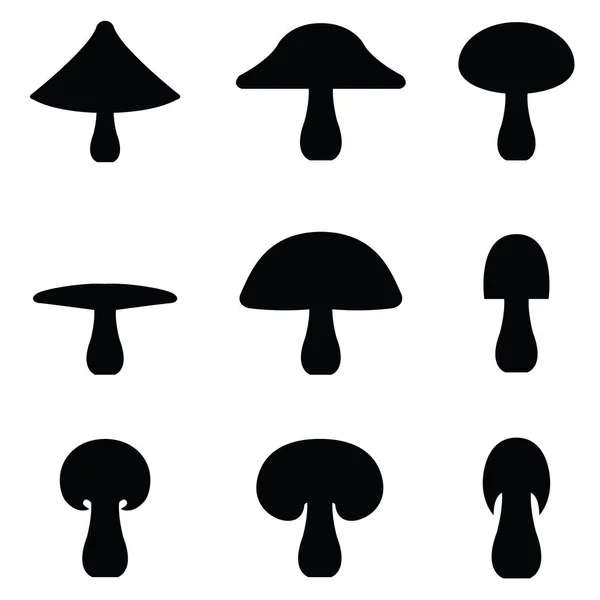 Vector mushroom icon collection. — Stock Vector