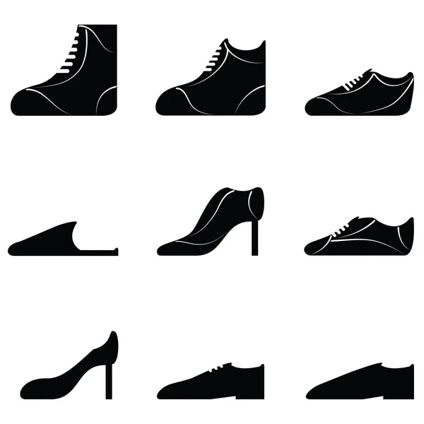 The Collection of shoes — Stock Vector