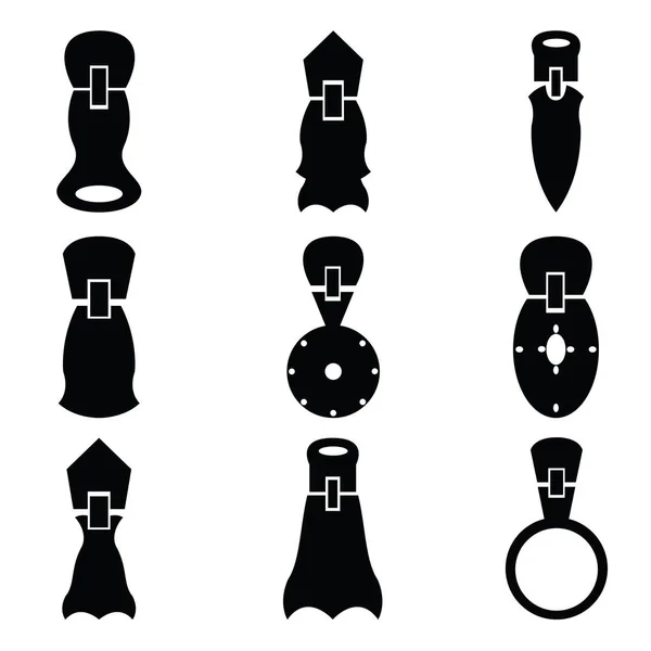 Conjunto de cremalleras icono — Archivo Imágenes Vectoriales