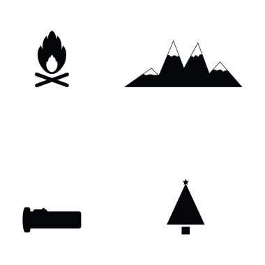 Kamp simgeler vektör çizim