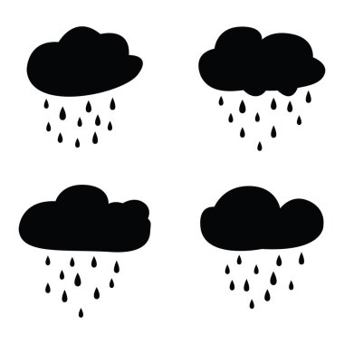 Yağmur ve bulutlar Icon set