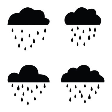 Yağmur ve bulutlar Icon set