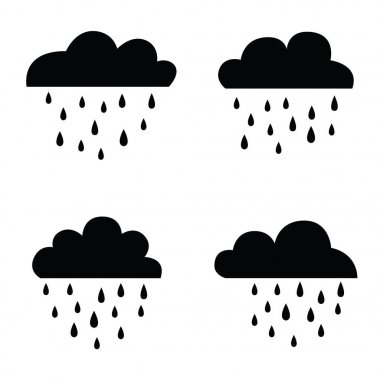 Yağmur ve bulutlar Icon set