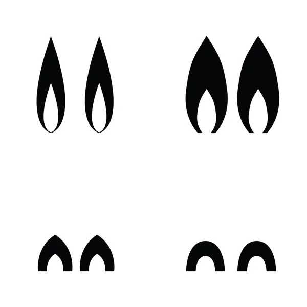 Orejas de animales iconos Ilustración vectorial — Vector de stock