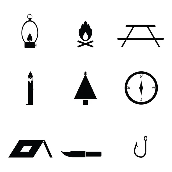 Camping Symbole Vektor Illustration — Stockvektor