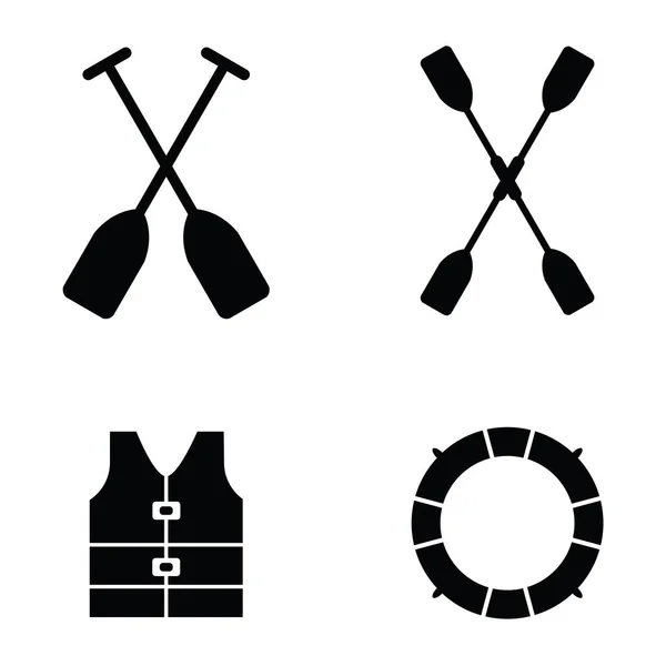 Iconos kayak Ilustración vectorial — Vector de stock