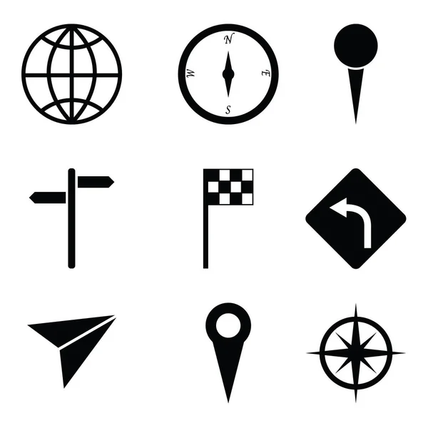 Die eingestellten Navigationssymbole. — Stockvektor