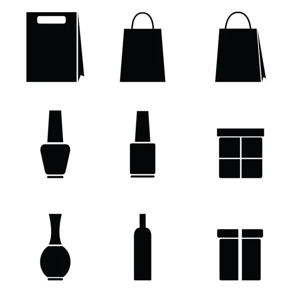 Iconos de embalaje sobre fondo blanco — Vector de stock