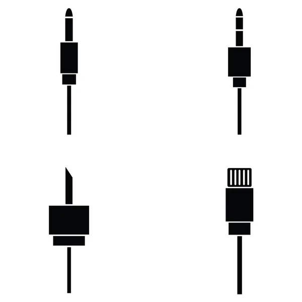 El conjunto de iconos de cable — Archivo Imágenes Vectoriales