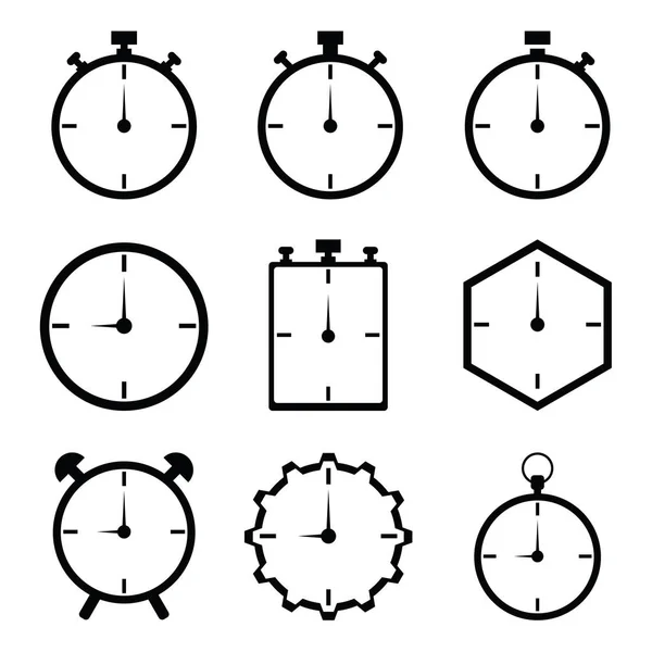 El conjunto de iconos de reloj — Archivo Imágenes Vectoriales