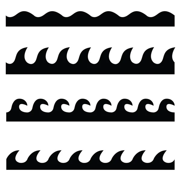 Conjunto de patrón de onda sin costura — Archivo Imágenes Vectoriales