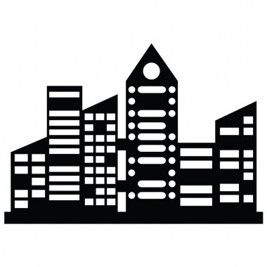 siyah vektör şehir Icons set