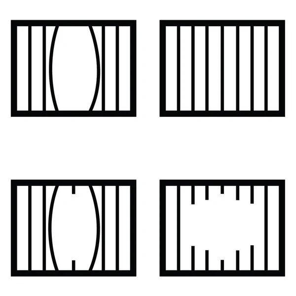 El conjunto de iconos de prisión — Archivo Imágenes Vectoriales