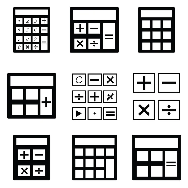 El conjunto de iconos de calculadora — Archivo Imágenes Vectoriales